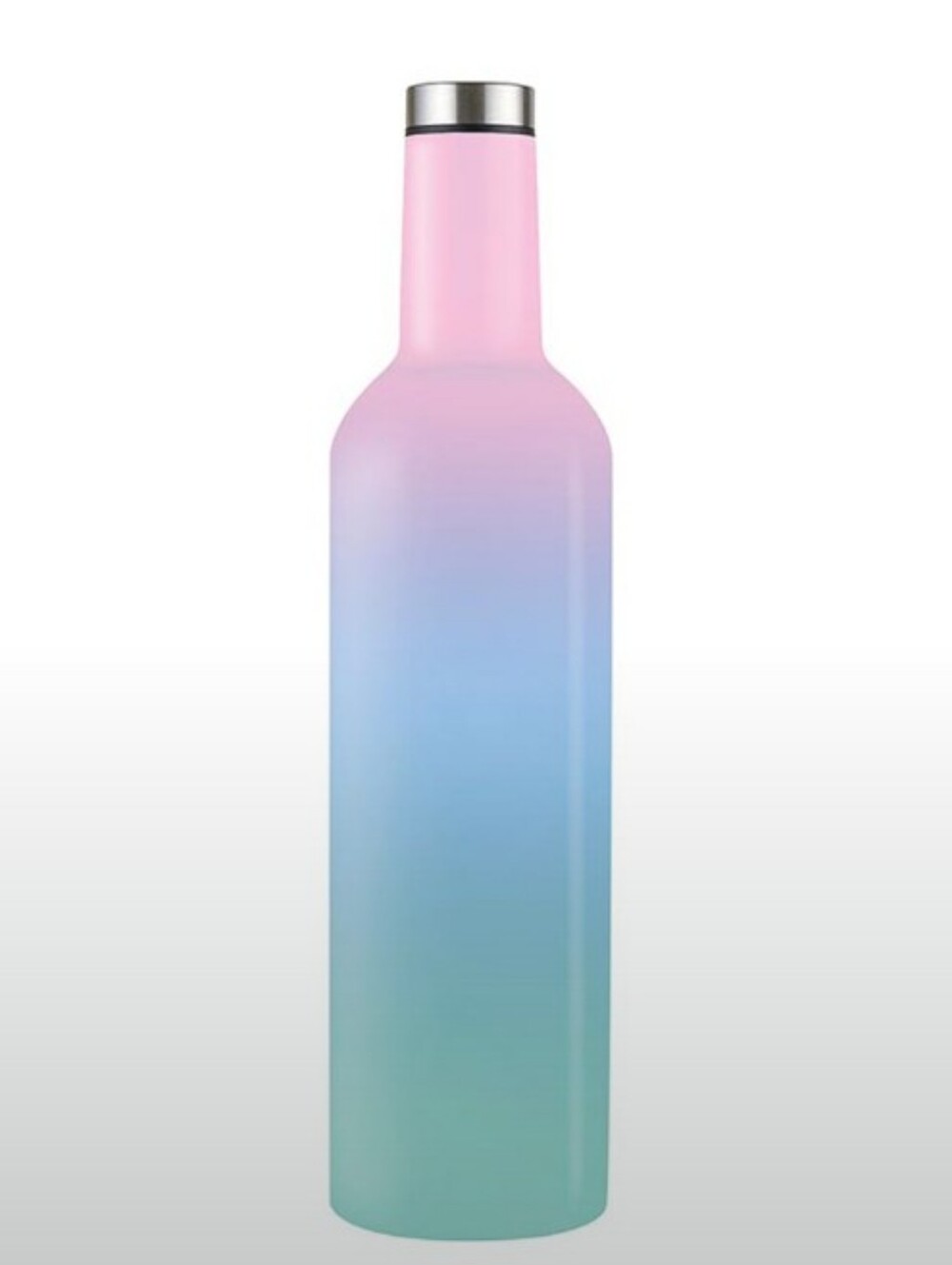 Slant Collections-Stainless Steel Wine 🍷 Bottle - (Pastel Ombre 🩷🩵) 25oz